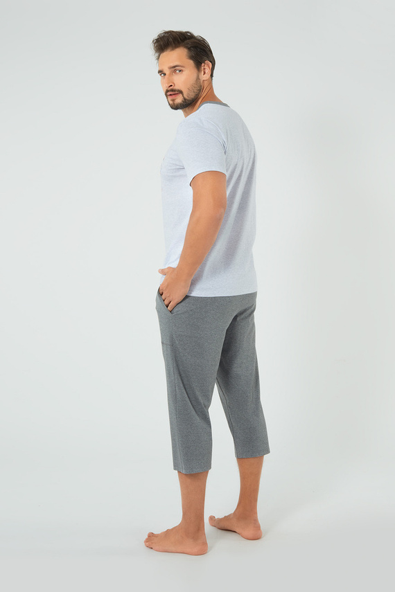 Junak férfi rövid ujjú és 3/4 nadrág olasz divat - j.mélange/r.melange