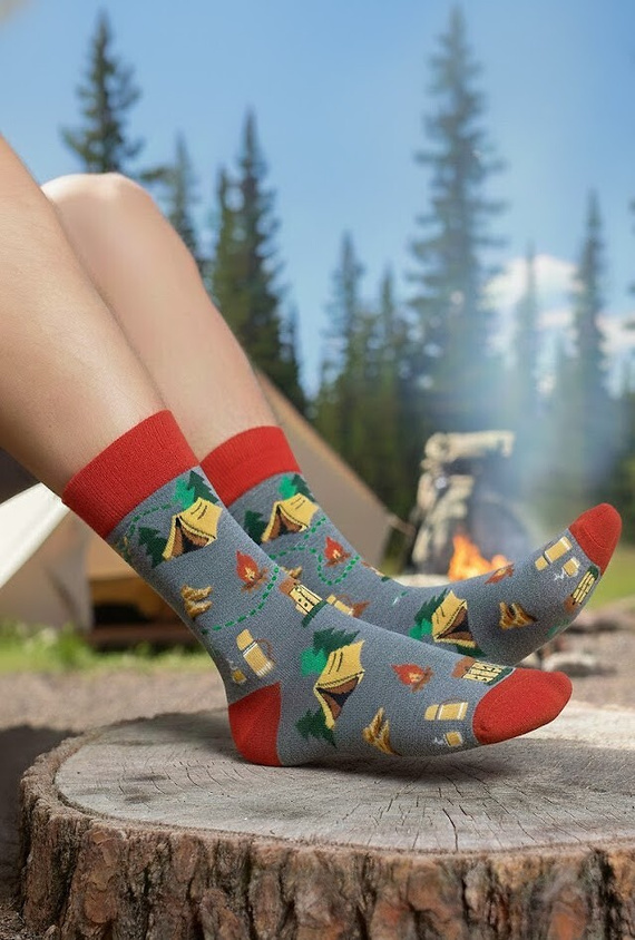 0125.053 Trekking - férfi zokni Milena színes mintával, Melange