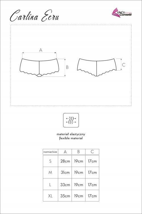 Carlina Ecru LC 6072 Csipkés női rövidnadrág LivCo Corsetti Fashion ecru