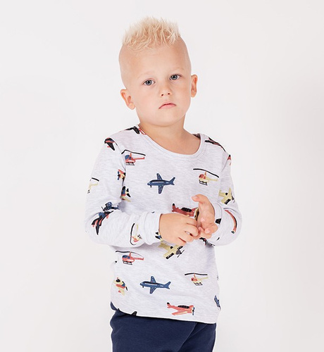 219138 Willy Nicol baba blúz szürke pamutból, hosszú ujjú, szürke pamutból