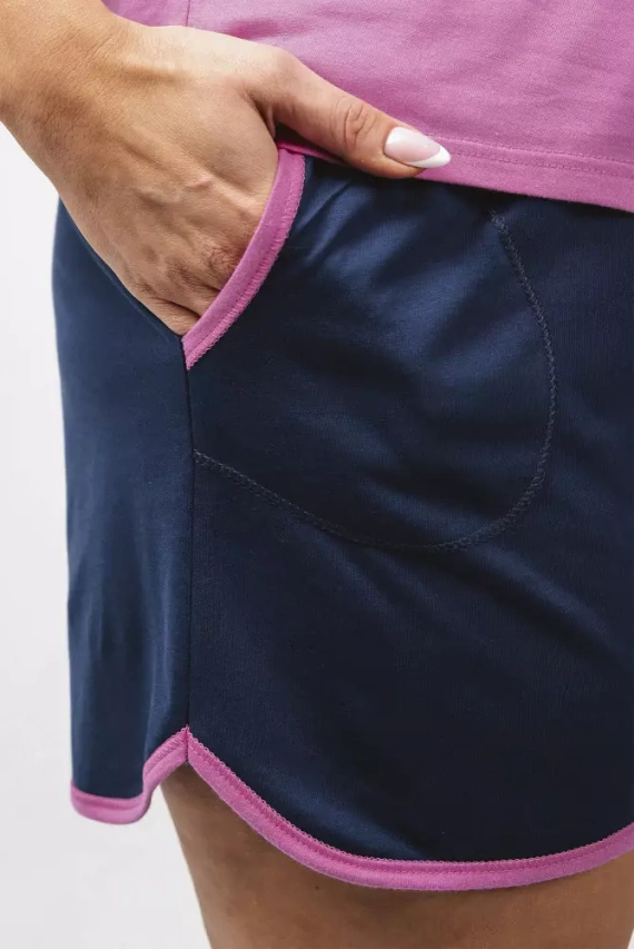 Ontega Női rövid ujjú pizsama, rövidnadrág Italian Fashion- amarant/ sötétkék