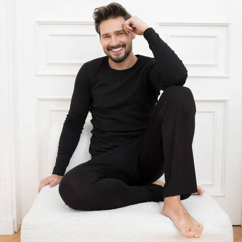 Paco Férfi hosszú ujjú mellény Olasz divat - fekete