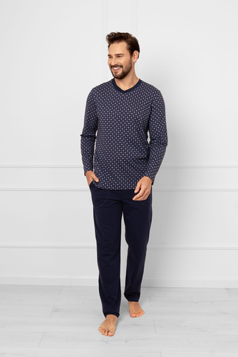 Gerard Italian Fashion férfi pizsama - pamut, hosszú ujjú, hosszú nadrág és nadrág