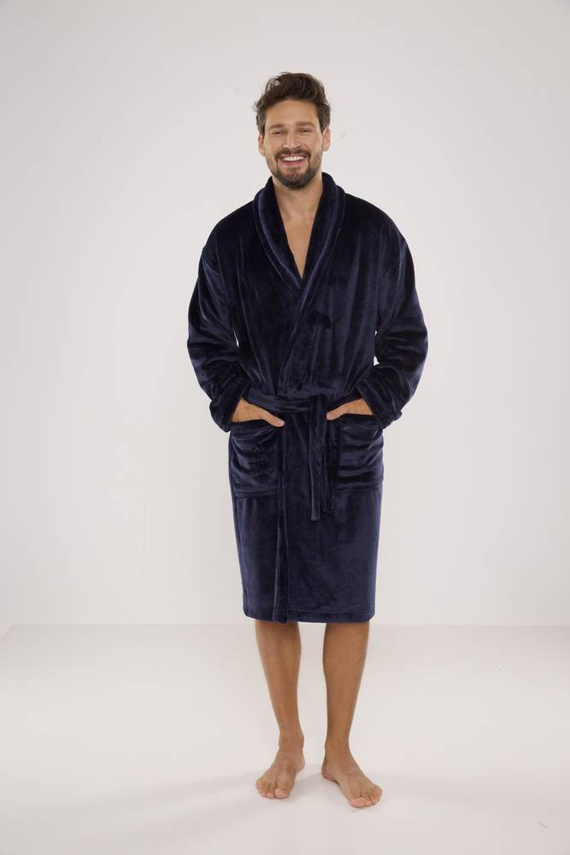 716 Rafael férfi köntös De lafense - tengerészkék