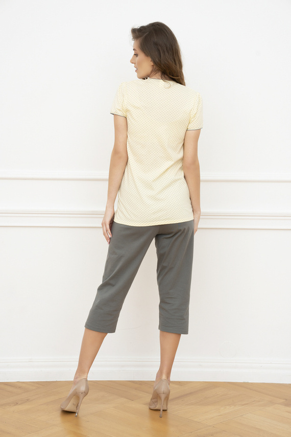 Felicita női rövid ujjú pizsama - sárga