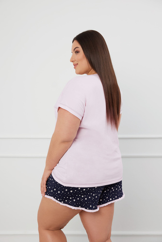 Libra Női rövid ujjú pizsama, rövidnadrág Italian Fashion - rózsaszín/print