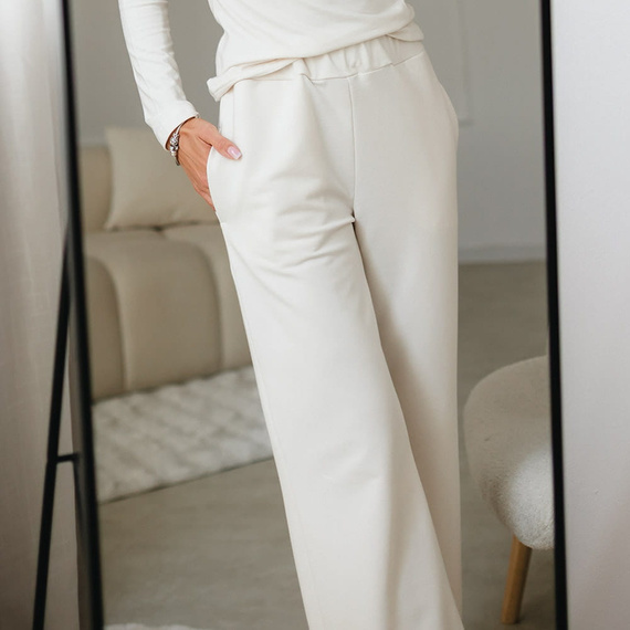 Eevi for Women Női melegítőnadrág ekrü - Laza, pamut + modál, kényelmes