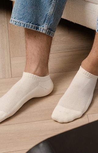 Art.198 Steven natúr zokni - fél frottír 100% pamut, uniszex