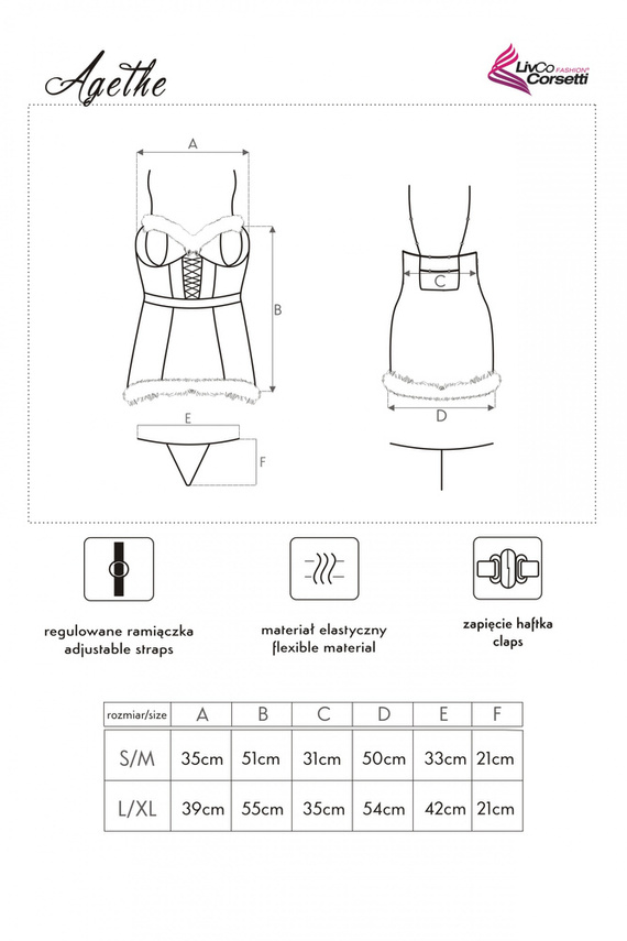 Agethe LC 90607 LivCo Corsetti divatos Santa ruhája