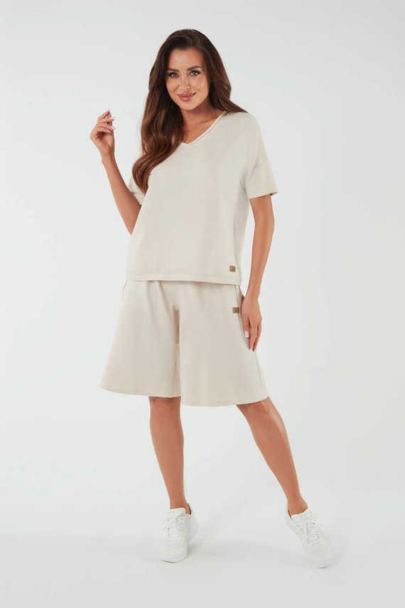 Madri rövid ujjú blúz Olasz divat - bézs