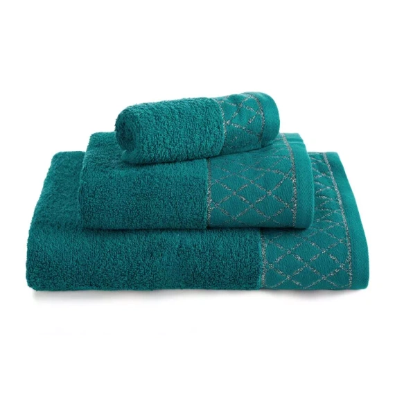 Eurofirany törölköző szett 3 részes puha nedvszívó prémium törölköző Layla dark turquoise