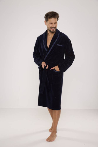 666 Ronaldo férfi köntös De Lafense - tengerészkék