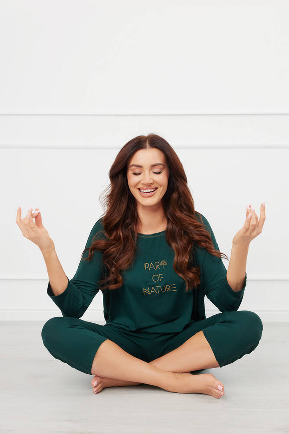 Natura Női 3/4-es pizsama Olasz divat - zöld