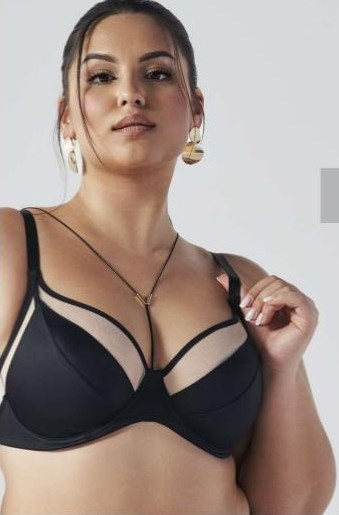 2135 Ava félig puha, félig párnázott melltartó - fekete