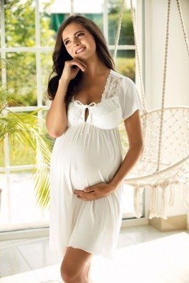 3012 Kismama és szoptatós hálóing Lupoline ecru