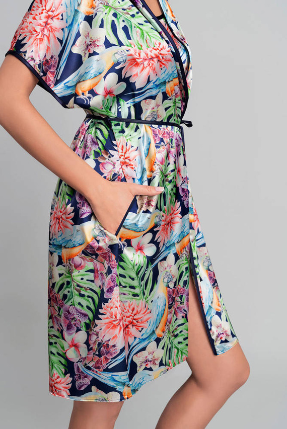 Polinézia Női fürdőköpeny Olasz divat - virágmintás