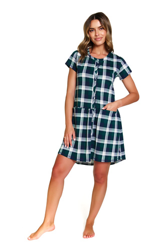 9444 Doctor Nap - Terhességi és szoptatós hálóing pamutból | Lengyel gyártmány - smaragdzöld