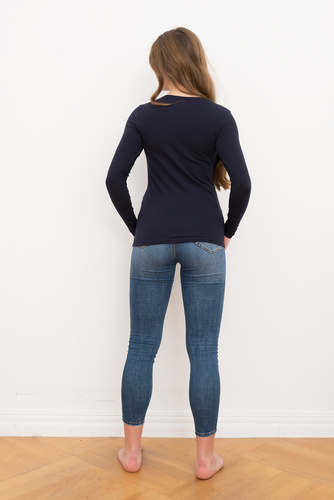 Ibiza blúz Női hosszú ujjú olasz divat - tengerészkék