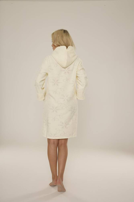 409 Jacquard rövid női fürdőköpeny De Lafense- ekrü színű