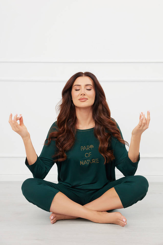 Natura Női 3/4-es pizsama Olasz divat - zöld