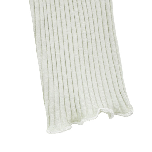 141525 Nicol bordázott lány leggings - pamut elasztánnal, fodros, olívazöld