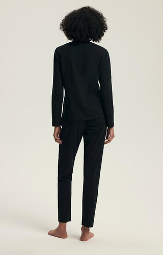 43727 Dairoku Henderson női pizsama fekete - pamut, hossz. ujj és nadrág