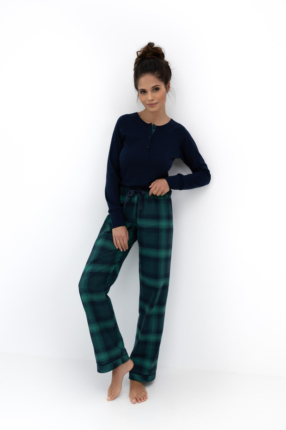 Cassandra Sensis női pizsama - pamut, hosszú, kockás