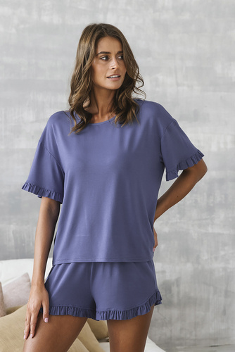 Stílus Női rövid ujjú pizsama, rövidnadrág Italian Fashion - kék