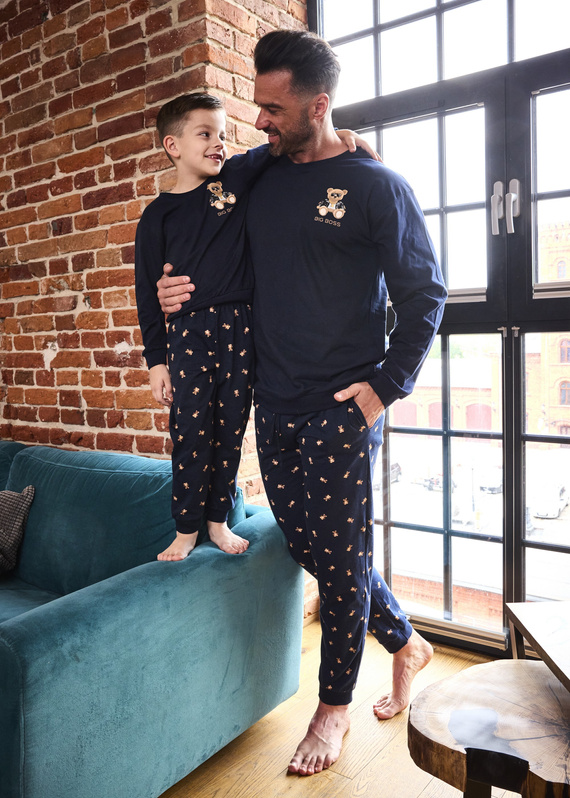 593/179 966/179 Big Boss Cornette - fiú tengerészkék pizsama, 100 % pamut