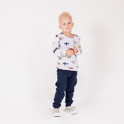 219036 Willy Nicol gyermek pizsama - pamut, hosszú ujjú, síkok