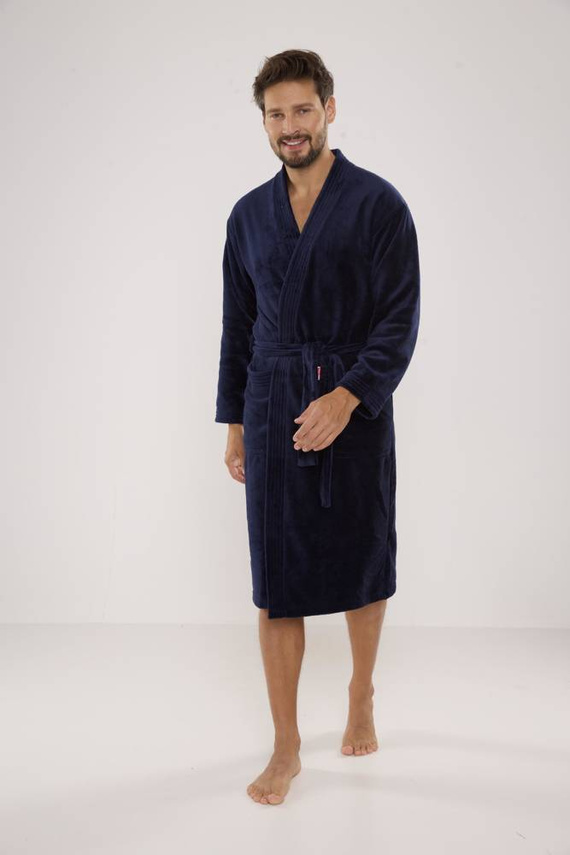 391 Hugo férfi fürdőköpeny De lafense - tengerészkék