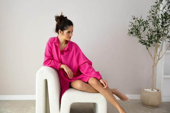 Magenta színű, kigombolt hálóing Sensis-tól - amarant