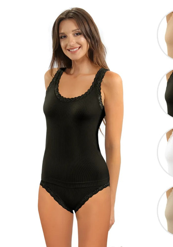 Sesto Senso 6109 női top csipkével varrás nélküli rugalmas kényelmes black