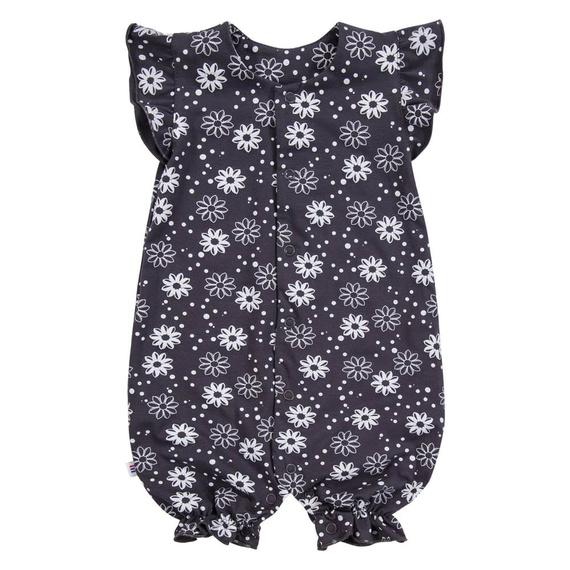 Lányoknak való rámpa EEVI - grafit, 100% pamut, virágokkal