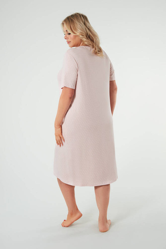 Puntini Női hálóing, rövid ujjú olasz divat - púderrózsaszín