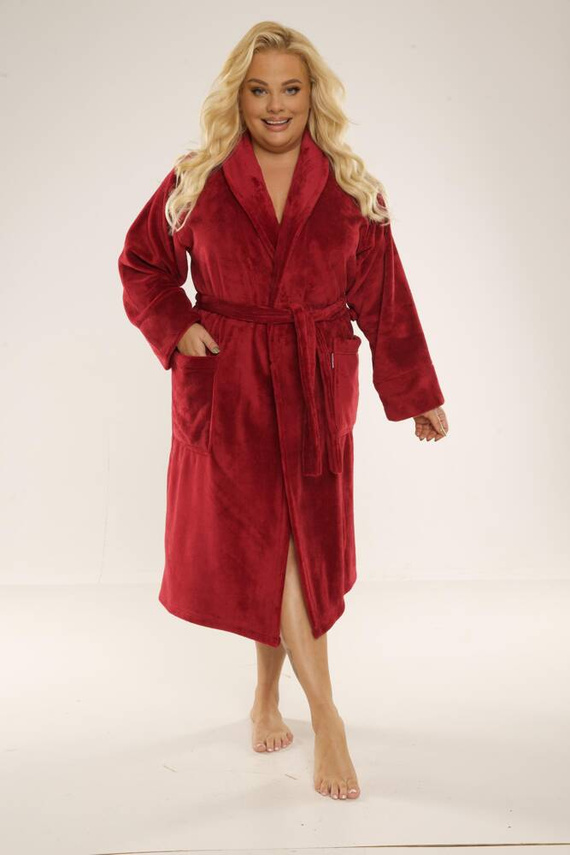 628 Abigail Long Forex női fürdőköpeny - bordó színű