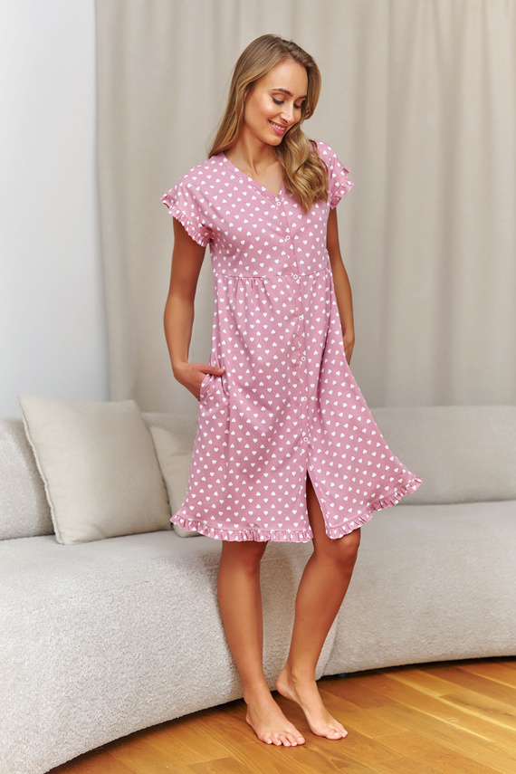 7303 Doctor Nap - Terhességi és szoptatási hálóing | Pamut elasztánnal, lengyel gyártmány - mokka mousse