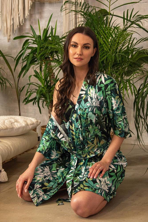 638 Lurdes női fürdőköpeny De Lafense - zöld