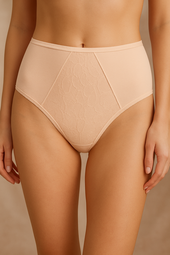 VF-435 - Női csipkés magas derekú bugyi Vena nude