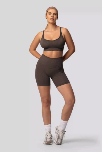 Spaio PUSH-UP PRO alakformáló varrás nélküli női rövidnadrág magas derék chocolate