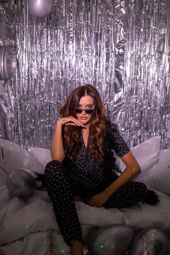 Ria Női pizsama rövid ujjú, hosszú nadrág olasz divat - print