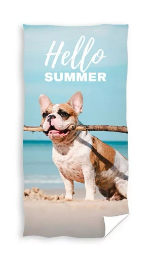Kutya a tengerparton Carbotex gyermek strandtörülköző | 100% pamut, 310 g/m²