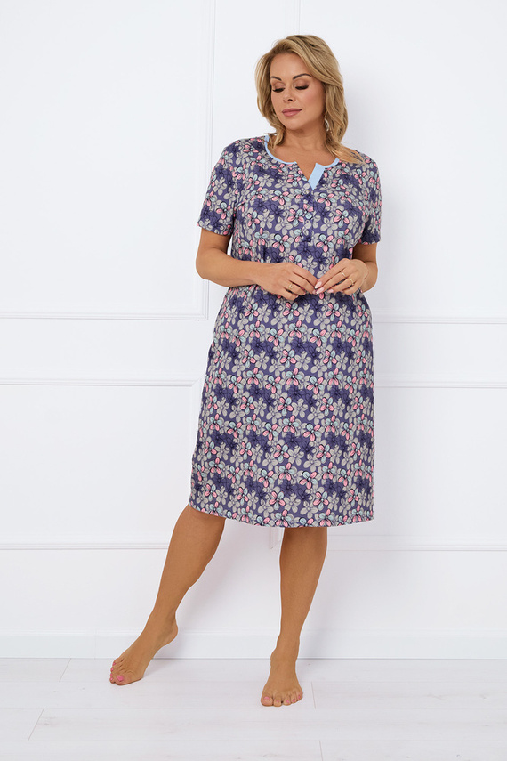 Carbonia kigombolt hálóing, rövid ujjú olasz divat - print