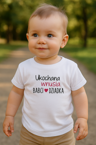 Nagymama és nagypapa szeretett unokája Moocha gyermek póló - fehér, rövid ujjú