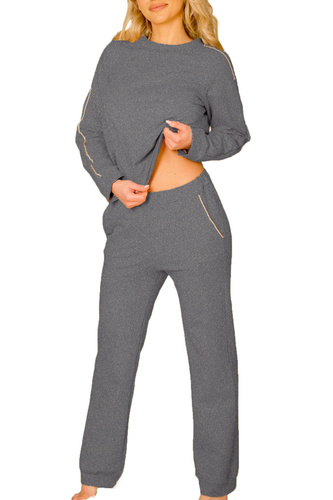 Maio női tréningruha Mirale pamut 95% pamut 5% elasztán, lengyel gyártmány - elegáns sportos szett - szürke