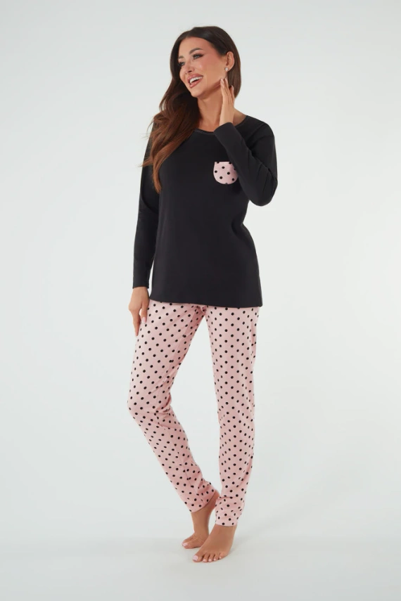 Buscato Női pizsama hosszú ujjú, hosszú nadrág olasz divat