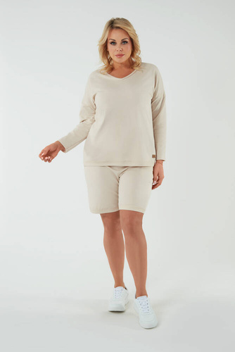 Madri női rövidnadrág Italian Fashion - bézs színben