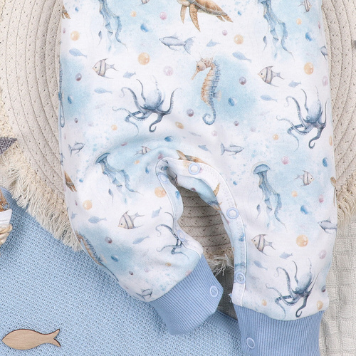 ABN-5452 Sea Of Joy Nini bébi rámpa - organikus pamut, kényelmes nyomógombokkal