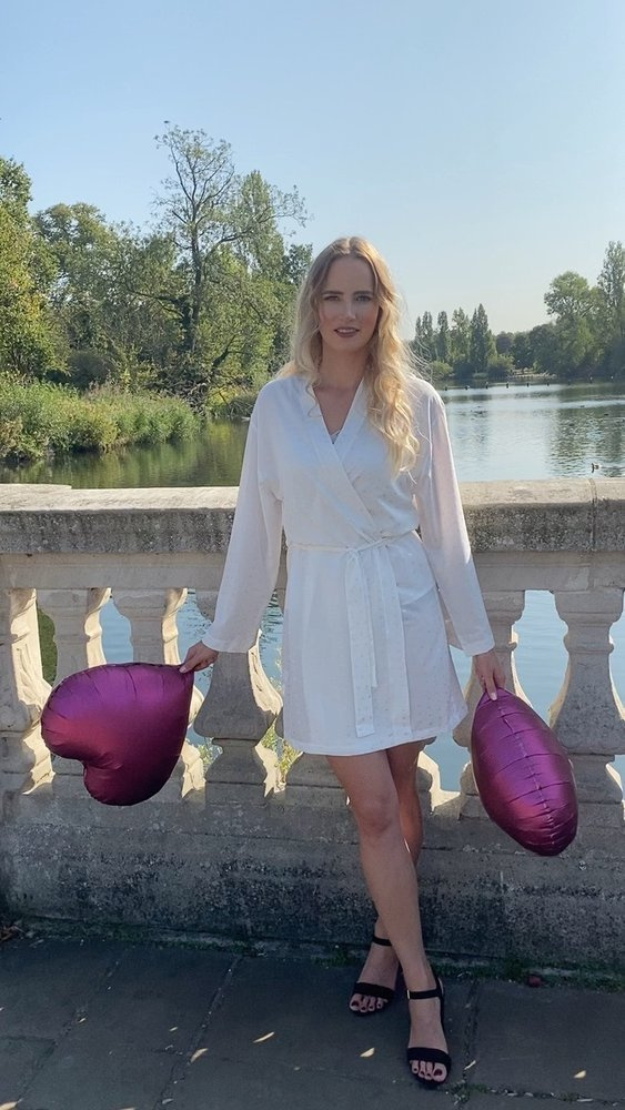 411 Jeanne Női rövid Forex köntös - ekrü színű