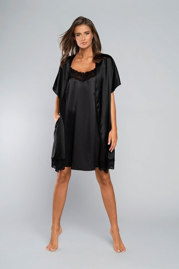 Touch Rövid ujjú fürdőköpeny Olasz divat - fekete